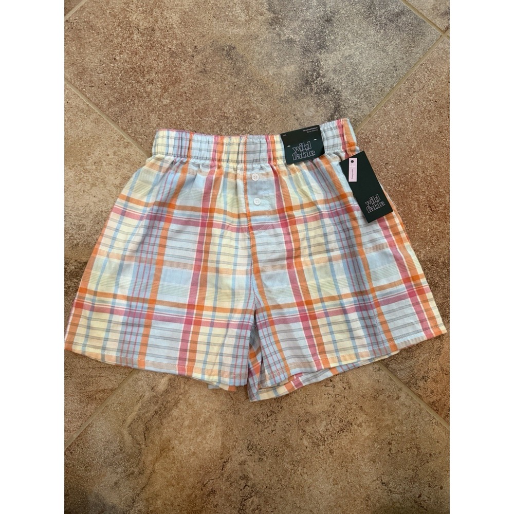 Women's Wild Fable Brushed Cotton Boxer Shorts Multicolored Plaid Size XXS NWT